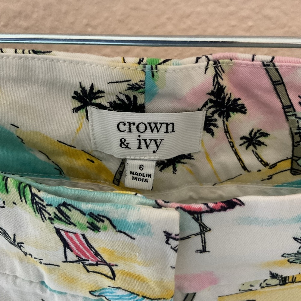 Crown & Ivy, Size 6, EUC, fun tropical beach print - Picture 5 of 5